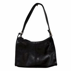 Liz Claiborne Y2K 2000s Soho Style Black Shoulder Bag Classic Basic Faux Leather